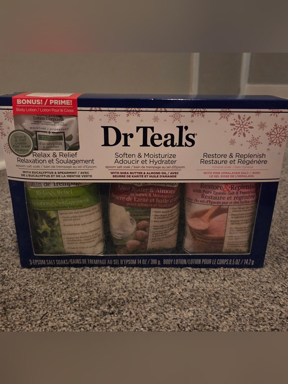 Dr Teals Epsom Salt Soak Trio Set Of 3 Full Sized Bath Soak Salts
